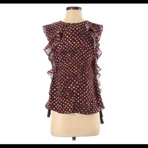 ulla Johnson caprice 100% silk polka dot blouse